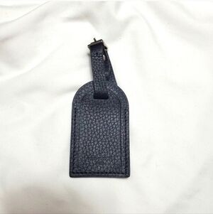 AUTHENTIC LOUIS Vuitton Black Leather Luggage Tag